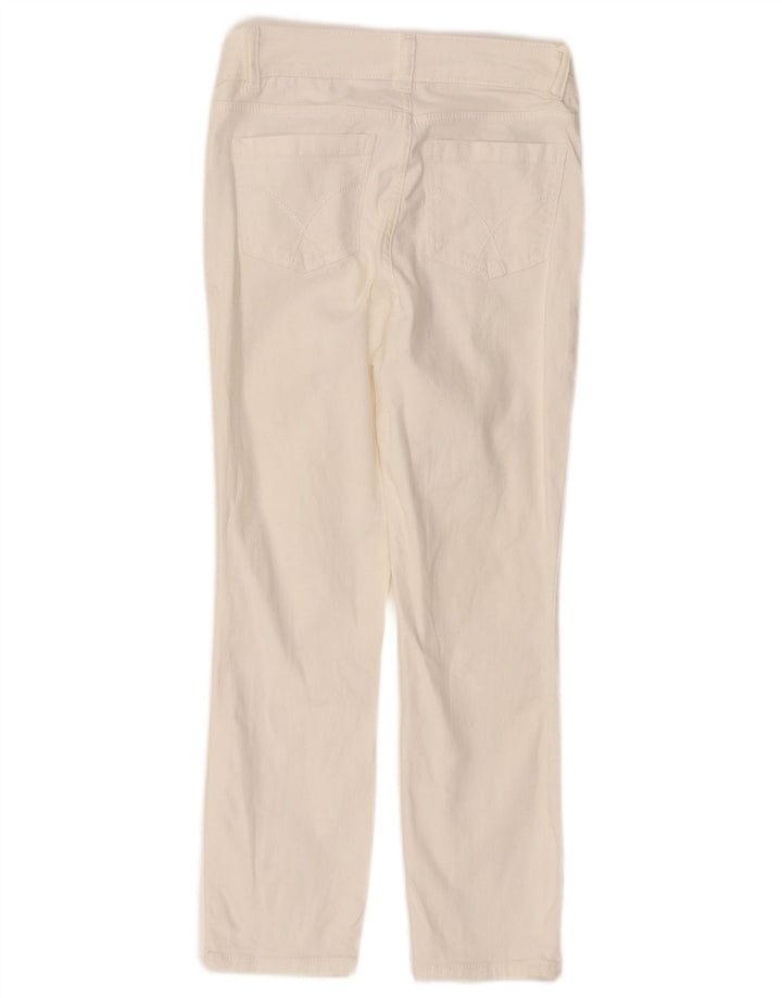 CREW CLOTHING Jeans corti da donna a vita bassa UK 8 Small W26 L23 Bianco