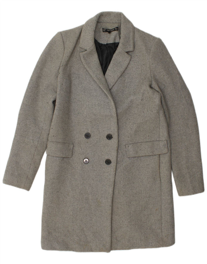 Cappotto doppiopetto da donna Zara UK 14 Poliestere grigio medio