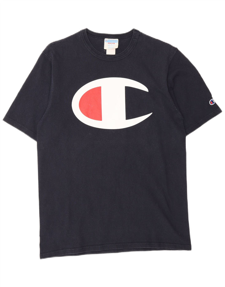 T-shirt grafica da uomo CHAMPION Top medio blu navy