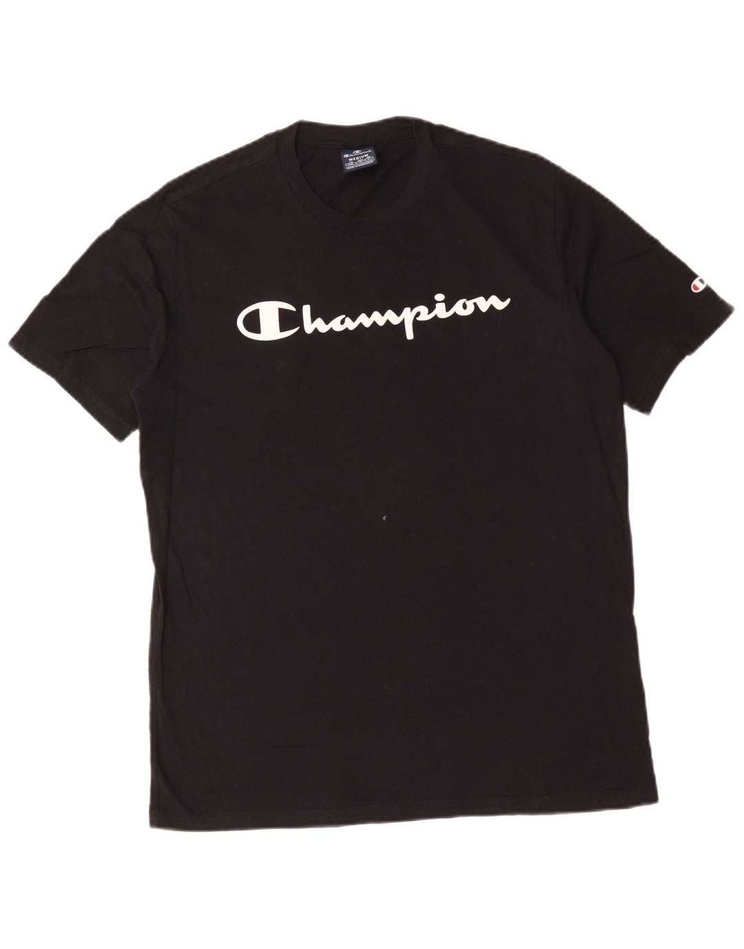 T-shirt grafica da uomo Champion Top in cotone nero medio