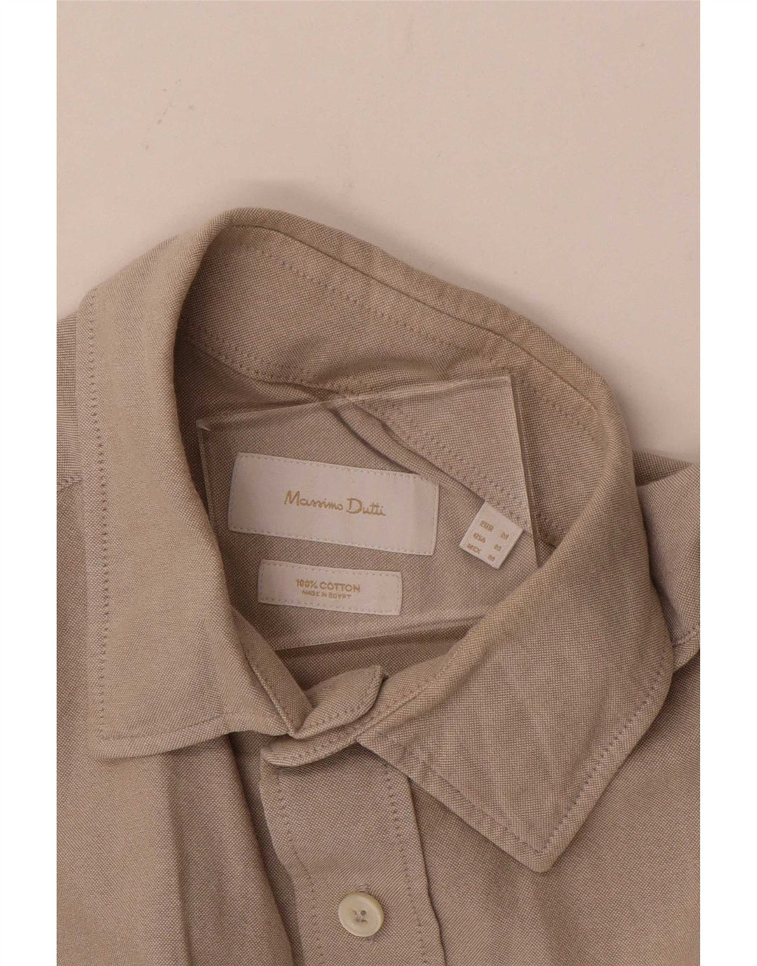 Camicia Uomo Massimo Dutti Cotone Beige Medio
