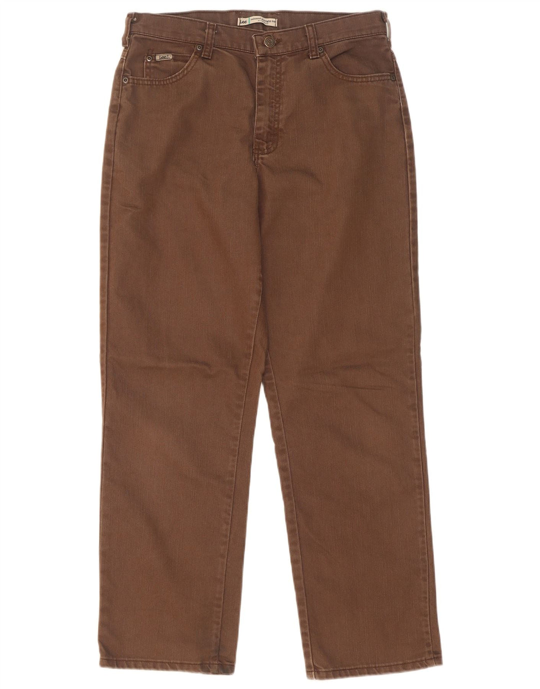Jeans dritti Lee da donna vestibilità comoda US 8 medio W30 L29 cotone marrone