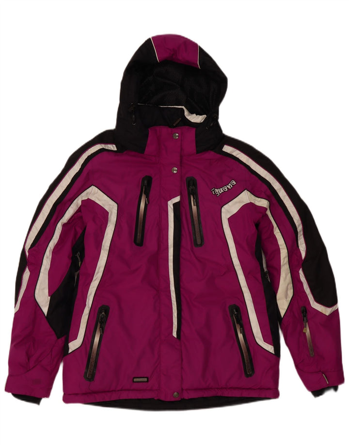 Giacca da sci con cappuccio da donna Iguana EU 40 Poliestere color block rosa medio