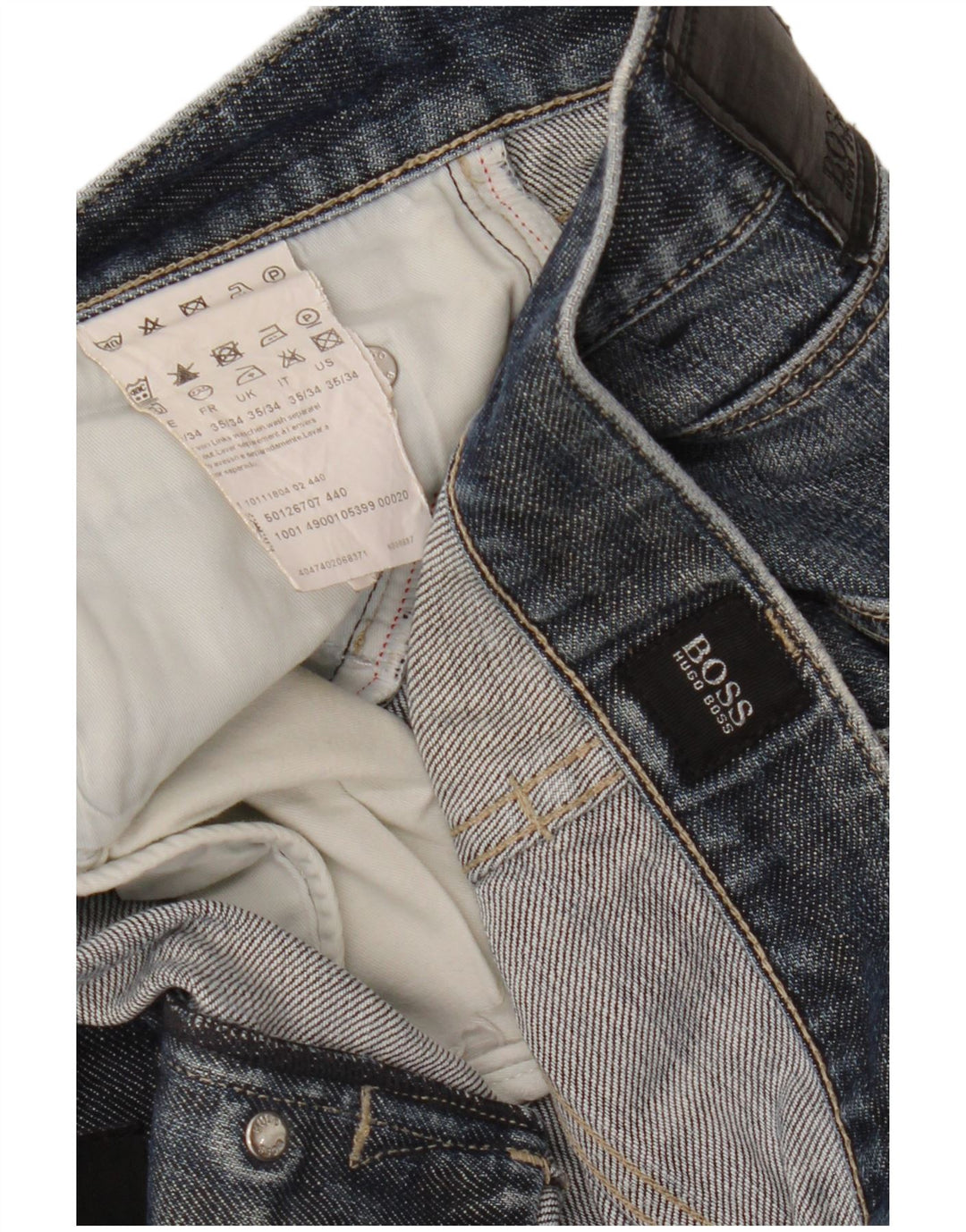 Jeans dritti da uomo Hugo Boss W35 L34 cotone blu