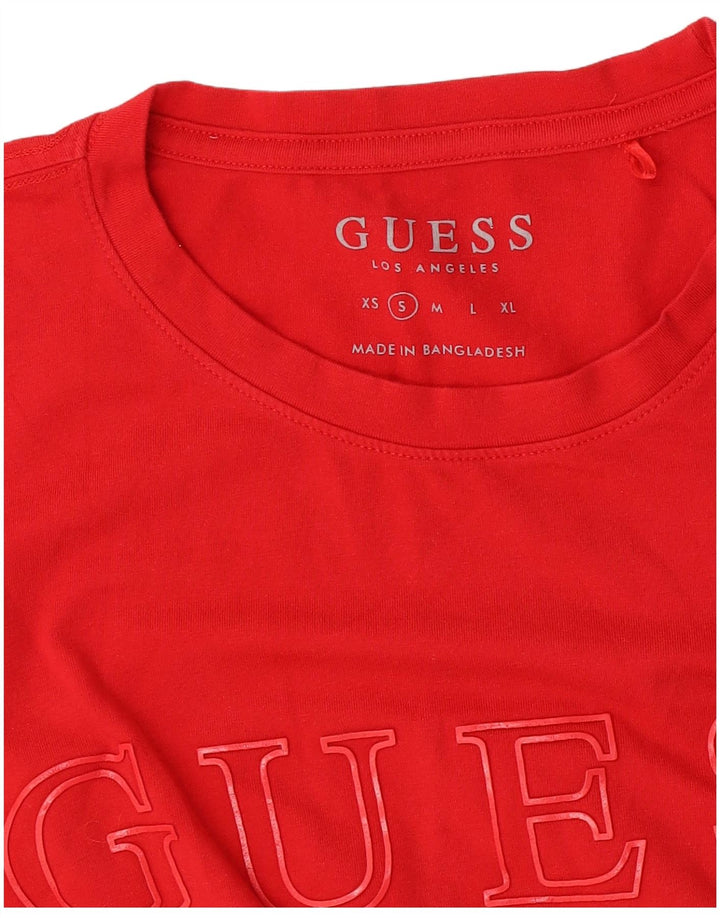 Guess T-shirt grafica da donna Top UK 10 Small Rossa