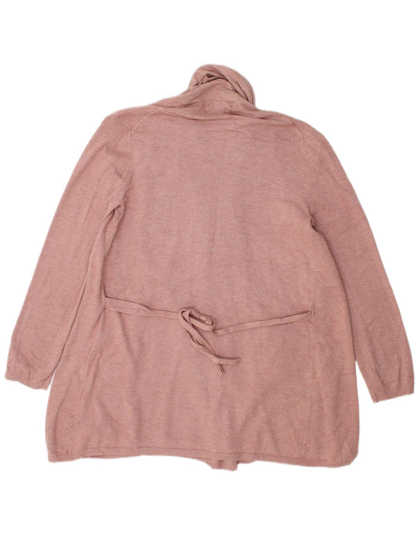 Maglione cardigan aperto a linea lunga da donna Zara UK 10 piccolo rosa viscosa