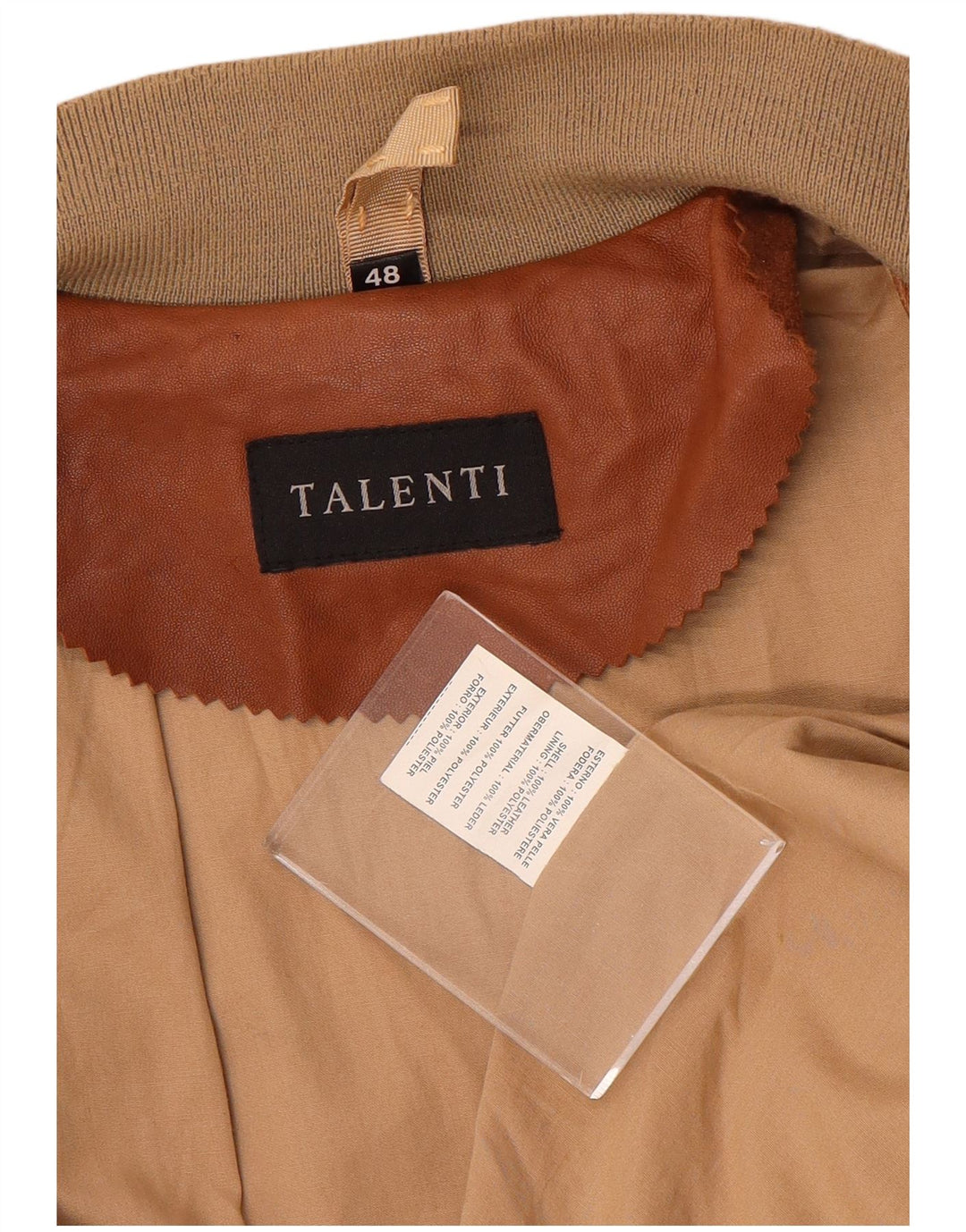 Giacca in Pelle Uomo Talenti IT 48 Pelle Colourblock Marrone Medio