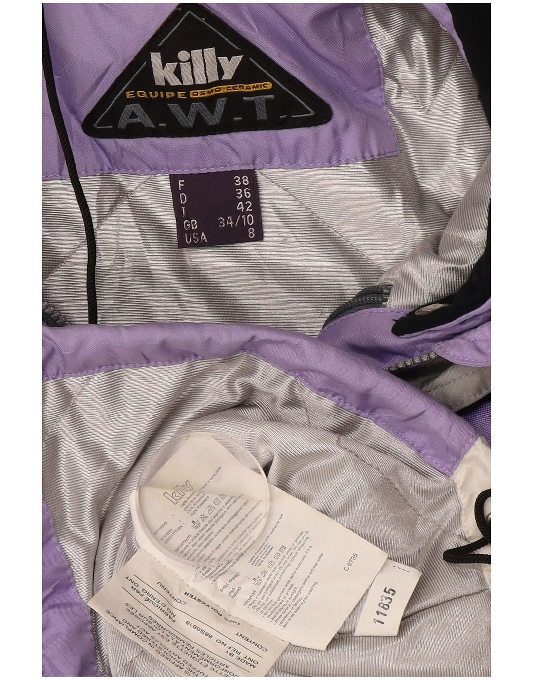 Giacca da sci con cappuccio da donna Killy UK 10 Small Viola Colourblock Poliestere