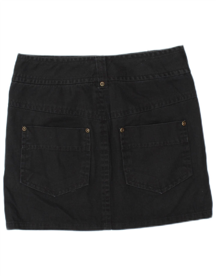 Mini gonna di jeans da donna BENETTON W28 media nera