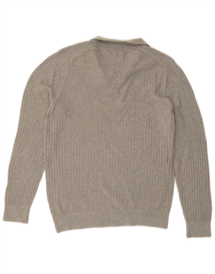 MASSIMO DUTTI Maglione da uomo con collo alto in cotone grigio medio