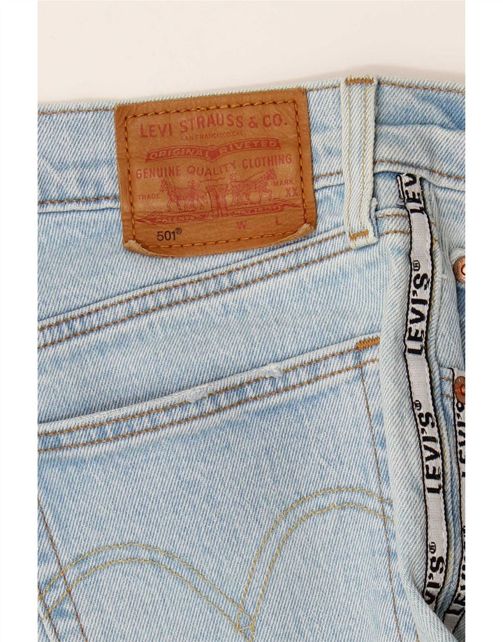 Jeans dritti con grafica Levi's 501 da donna W30 L26 blocco di colore blu
