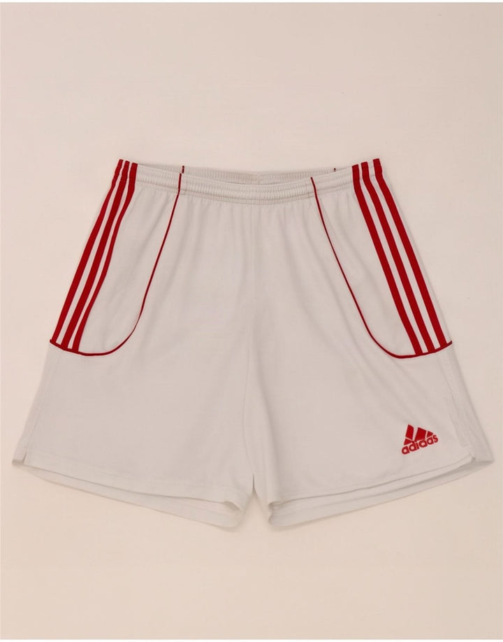 Pantaloncini sportivi Adidas Climalite da uomo grandi in poliestere bianco