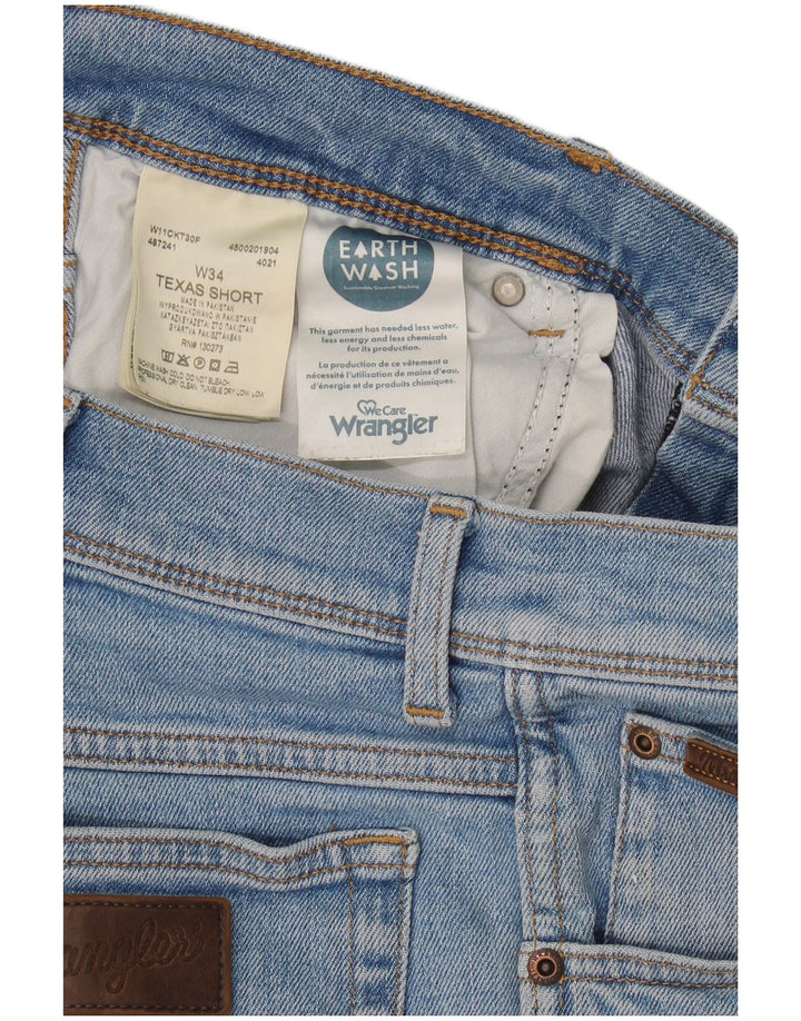 Pantaloncini di jeans Wrangler da donna Texas W34 di grandi dimensioni in cotone blu