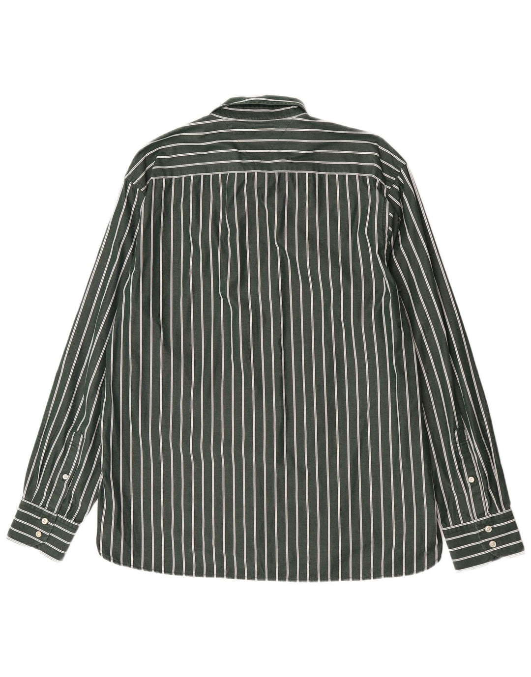 Camicia da uomo Tommy Hilfiger XL in cotone a righe verdi