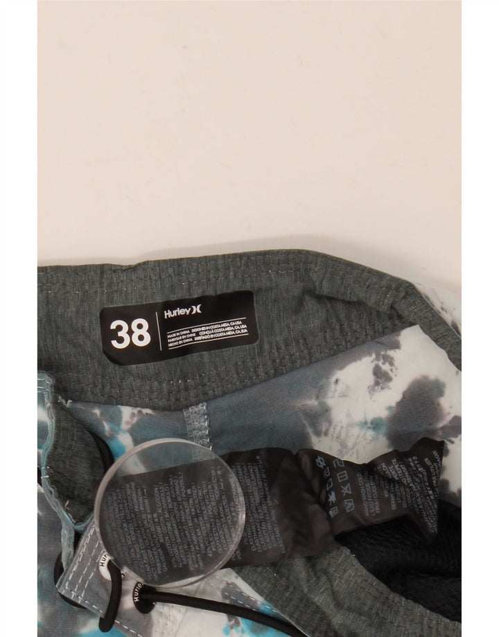 Pantaloncini da bagno da uomo Hurley XL in poliestere tie-dye grigio