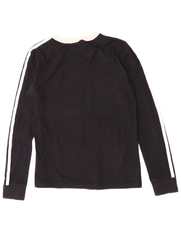 Top Adidas da donna a manica lunga UK 8 Small in cotone nero