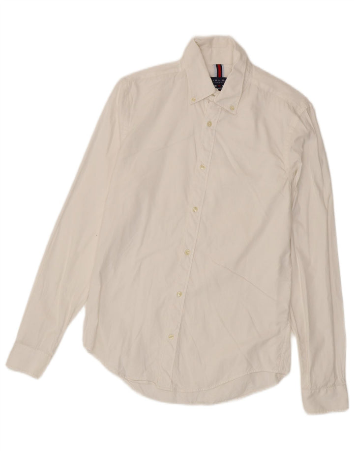 Camicia Zara da uomo slim fit piccola in cotone bianco