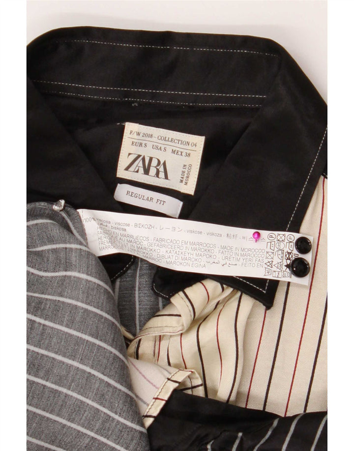 Camicia Zara da uomo vestibilità regolare piccola in viscosa a righe nere