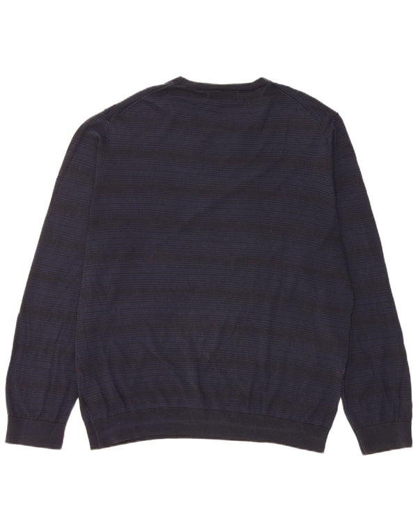 Maglione maglione girocollo autografo da uomo Marks & Spencer grande blu navy