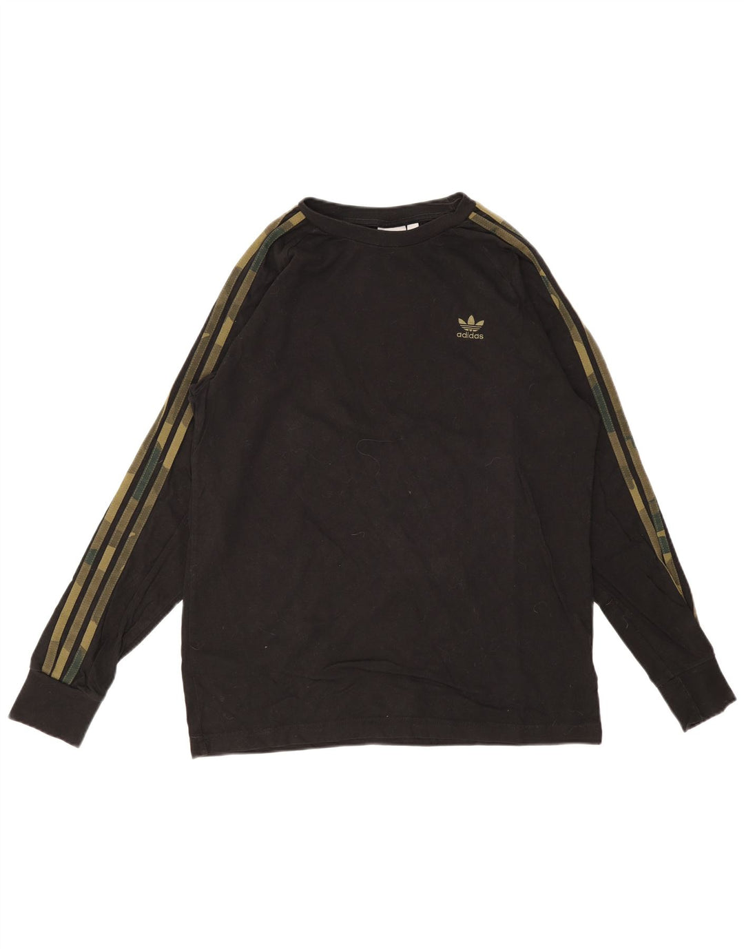Top ADIDAS da uomo a maniche lunghe in cotone nero medio
