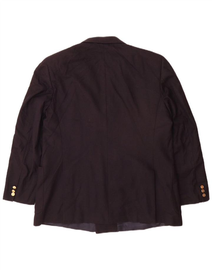Giacca blazer doppiopetto da uomo Burberrys IT 56 XL lana blu navy