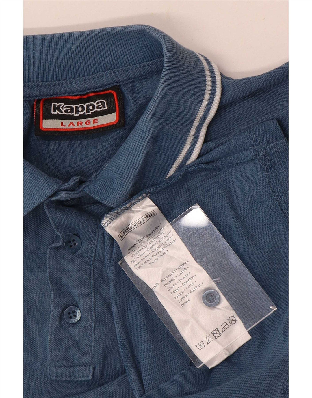 Polo Kappa Uomo Large in cotone a righe blu