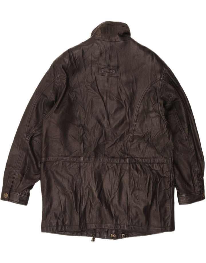 Giacca in pelle vintage da uomo IT 52 XL in pelle nera