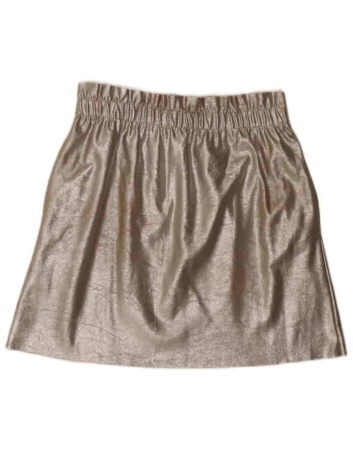 Minigonna ZARA da donna media W26 oro poliuretano