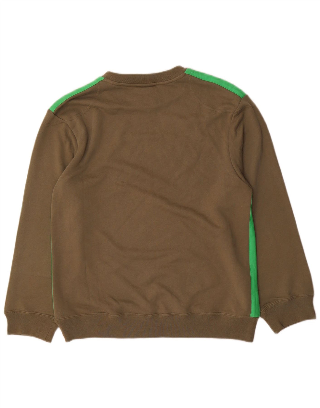 NIKE Boys Graphic Sweatshirt Jumper 12-13 Years Large Khaki Colourblock