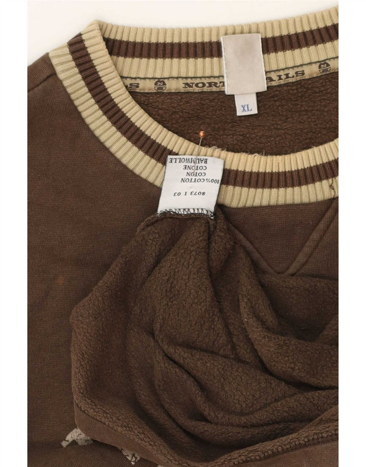 Felpa grafica da uomo North Sails Maglione XL Cotone color block marrone