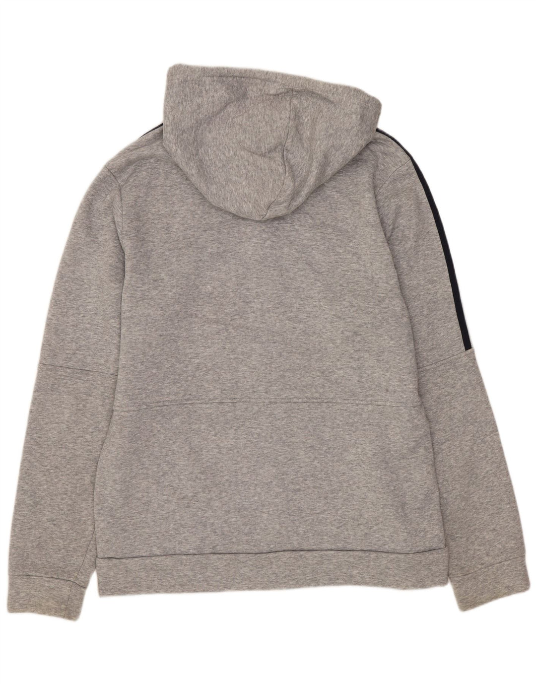 Maglione con cappuccio e zip Adidas da uomo in cotone grigio medio