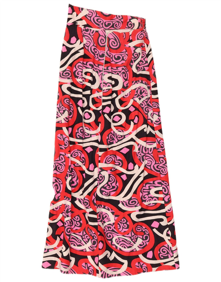 Gonna lunga da donna vintage con motivo astratto XS W24 multicolore