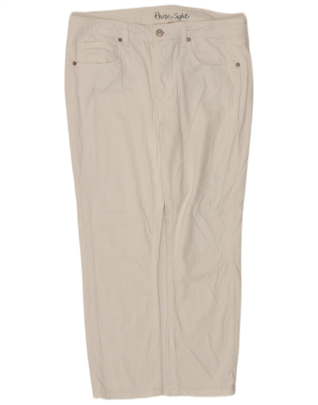 Jeans corti da donna Phase Eight UK 14 Large W32 L25 Cotone bianco