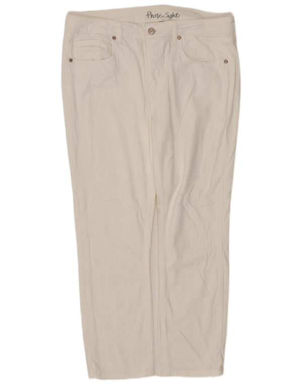 Phase Eight Womens Cropped Jeans UK 14 Large W32 L25 White Cotton