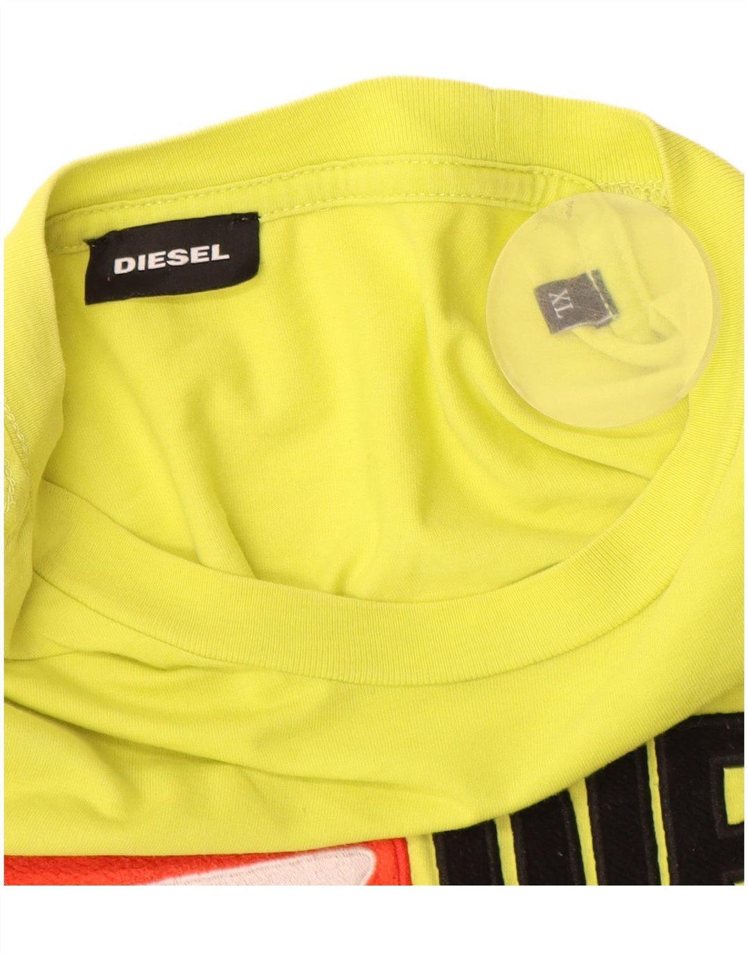 T-shirt grafica da uomo Diesel Top XL in cotone giallo