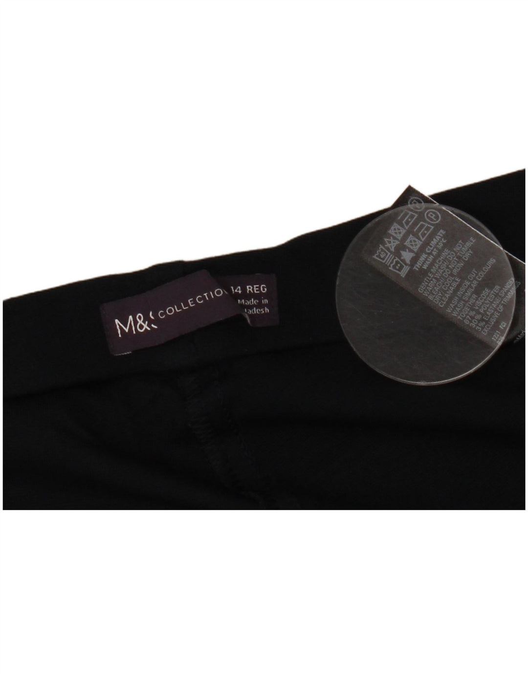 Pantaloni casual da donna Marks & Spencer UK 14 Large W34 L29 Viscosa nera