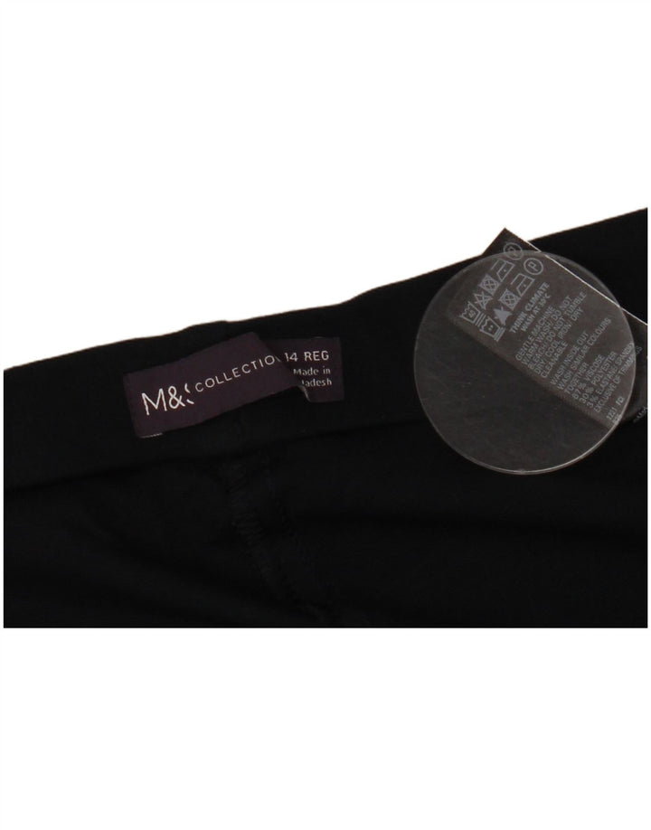 Pantaloni casual da donna Marks & Spencer UK 14 Large W34 L29 Viscosa nera