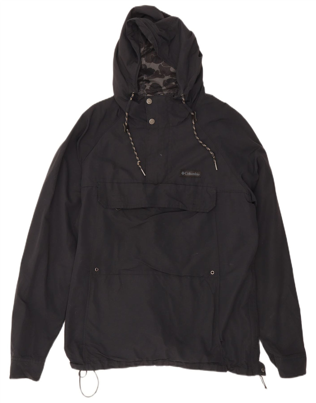 Giacca antipioggia Columbia da uomo con cappuccio e pullover UK 40 grande nylon grigio