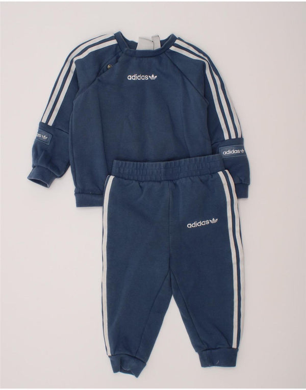 Tuta intera Adidas da bambino con grafica 12-18 mesi in cotone blu