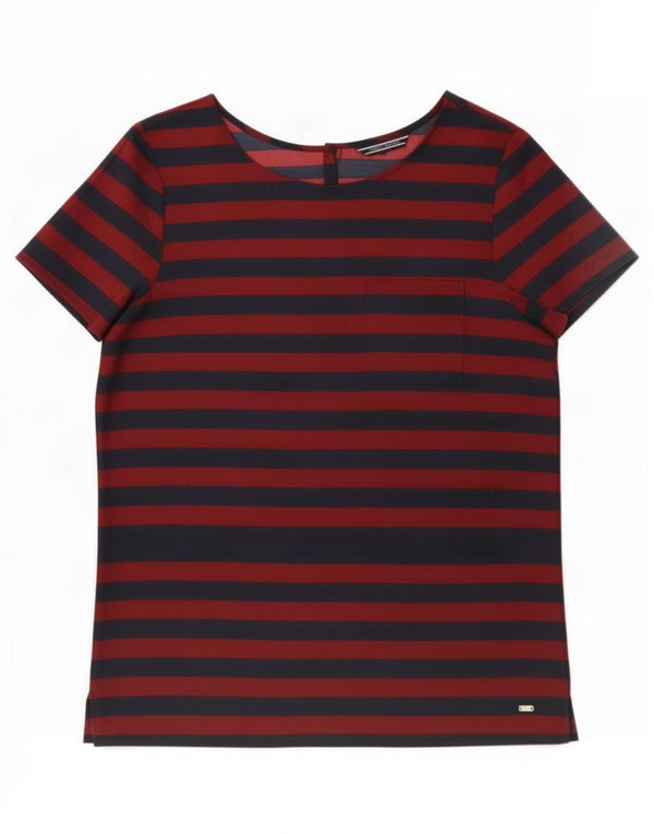 Camicetta da donna Tommy Hilfiger Top US 8 Poliestere a righe rosse medie