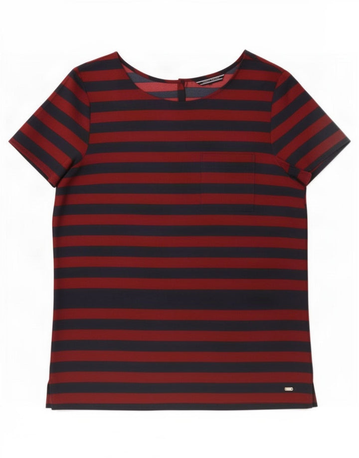 Camicetta da donna Tommy Hilfiger Top US 8 Poliestere a righe rosse medie