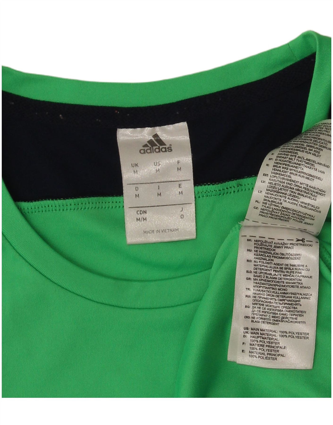 T-shirt da uomo Adidas Top in poliestere color block verde medio