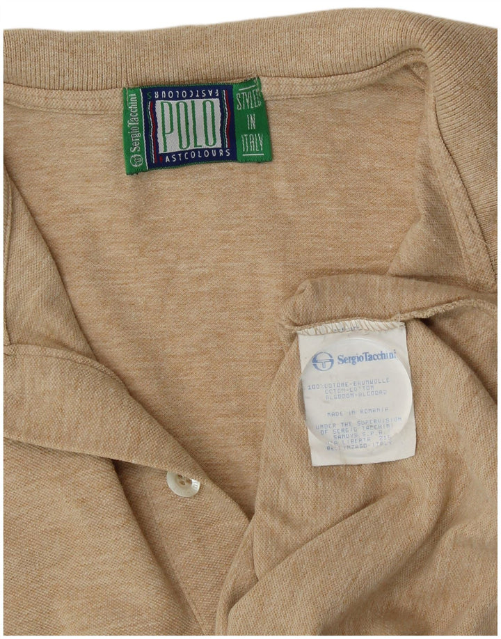 Polo da uomo Sergio Tacchini in cotone mélange beige medio