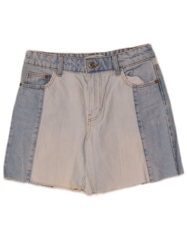 Pantaloncini di jeans per ragazze Zara 11-12 anni W26 in cotone color block blu