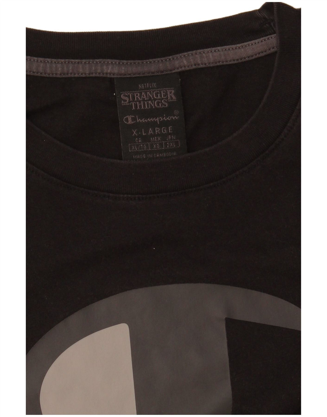 Maglietta grafica da uomo Champion Stranger Things Top XL Nera