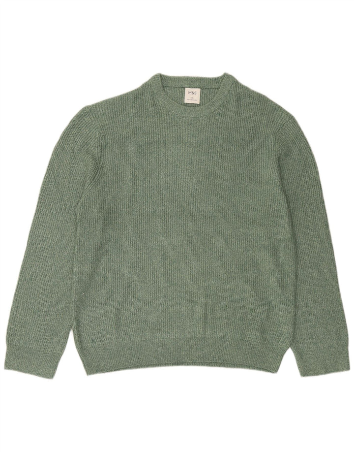 Marks & Spencer Mens Crew Neck Jumper Sweater 2XL Green Polyamide
