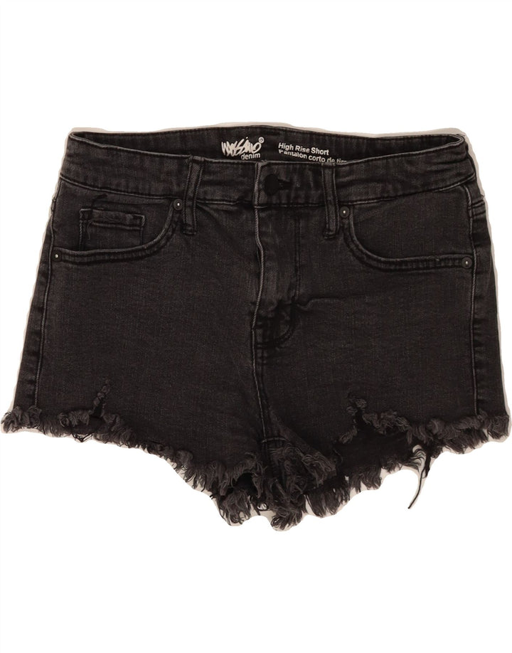MOSSIMO Womens High Waist Denim Shorts US 6 Medium W28 Black Cotton Vintage Mossimo and Second-Hand Mossimo from Messina Hembry 