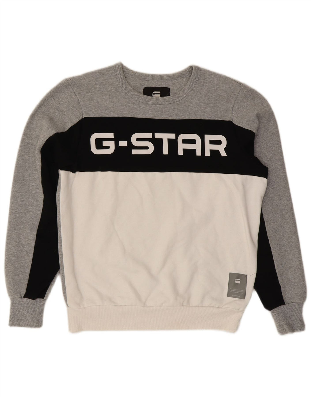 Felpa grafica da uomo G-STAR Maglione poliestere color block grigio medio