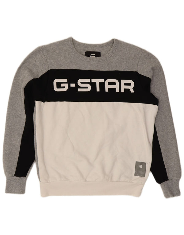 Felpa grafica da uomo G-STAR Maglione poliestere color block grigio medio