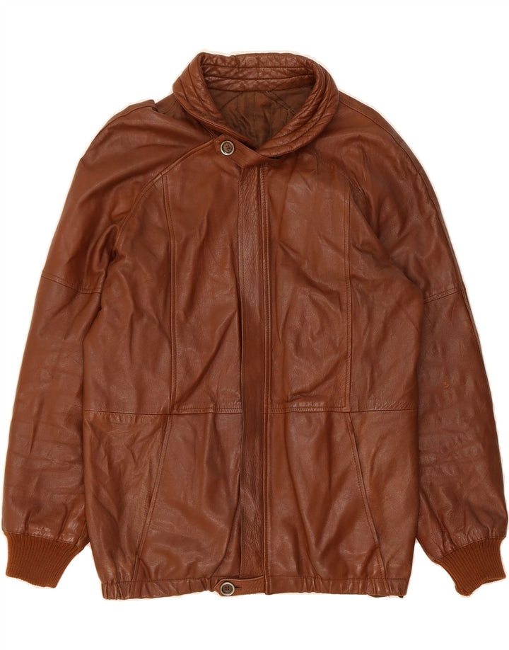 VINTAGE Mens Leather Jacket UK 38 Medium Brown Leather Vintage Vintage and Second-Hand Vintage from Messina Hembry 